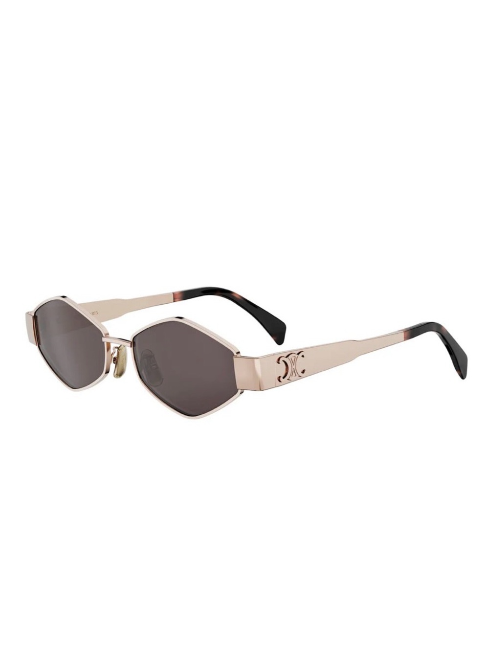 New Celine CL40254U 28A Sunglasses Rose Gold Geometric Shape Authentic